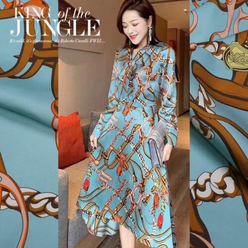 Summer Wide Digital Printing 140x100cm Stretch Satin Mulberry Silk Fabric Silk Dress Shirt High definition Fabric