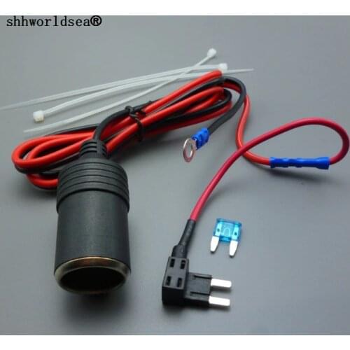 Shhworldsea 1set 1M 1.5mm2 Car Cigarette Cigar Lighter 12V Extension Mini Fuse Tap Holder Lead