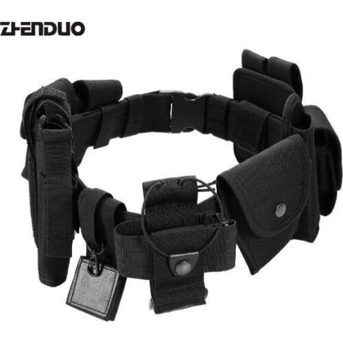 ZHENDUO 10Pcs Tactical Duty Belt Police Security Guard Utility Kit