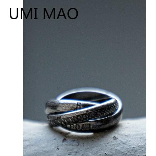 UMI MAO Dark Wind Three Rings for Old Edition Net Red Same Ring Men And Women Same Style