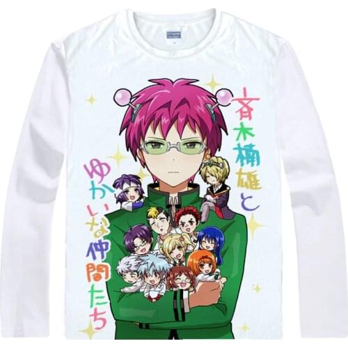 The Disastrous Life of Saiki K. T-Shirts Multi-style Long Sleeve Shirts JUMP Comics Saiki Kusuo no sai-nan Kusuo Cosplay Shirt