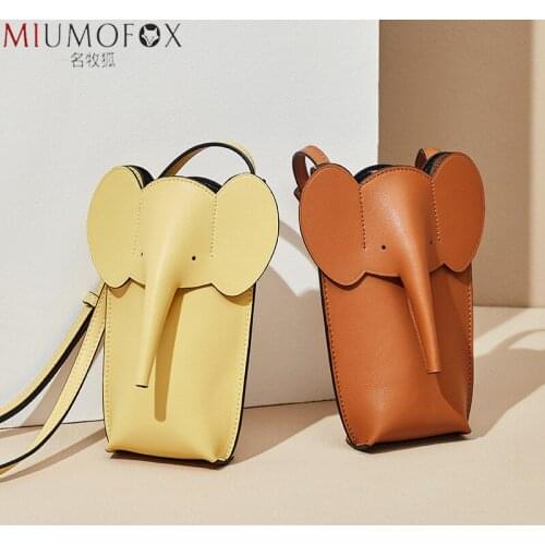 Unique Elephant Shape Design Ladies Leather Messenger Bags Small Shoulder Bag Versatile Women Phone Bag for Galaxy S21 & Note 20