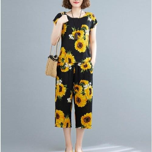 Two Piece Women Clothes Set 2021 New Arrival Thin Soft Cotton Satin Loose Tops Pants Summer Sets Office Lady Work Casual Set