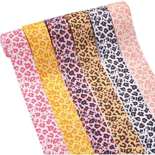 1Set Leopard Printed Grosgrain Ribbons for Gift Wrapping Hair Bows Headbands Jewelry Clothing Decoration DIY Handmade Materials