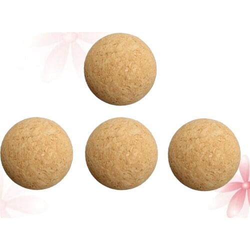 4pcs Wooden Baby-foot Table Footballs Fun Tabletop Soccer Interactive Ball Toys Game Accessories