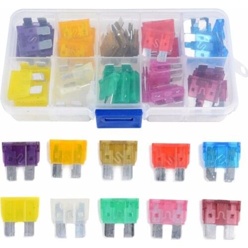 50pcs Mixed Medium Standard Blade Fuse 32V Assortment Kit Car Auto 3A~40A+Box For Car Van Truck Coach Bus Motorcycle Quad Boat