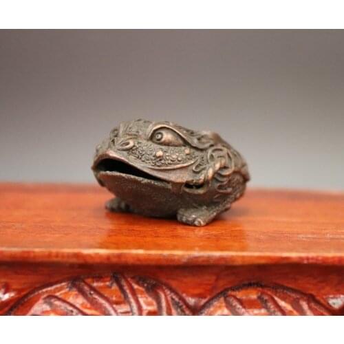 7 CM Chinese red Copper Guanyin Lotus Hand Sakyamuni sit Statue Backflow censer