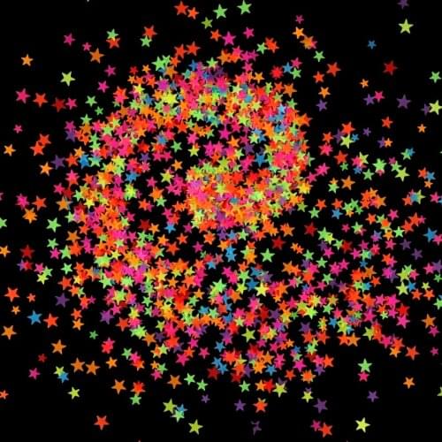 Neon Star Shape Sequins For Nails Design Colorful Fluorescence Tiny Flakes Paillette Manicure DIY Nail Art Decorations RK140154