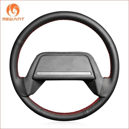 MEWANT Black Artificial Leather Car Steering Wheel Cover for Lada 2008 2009 2010 2011 2012 2013 2014 2015 Accessories Parts Kit