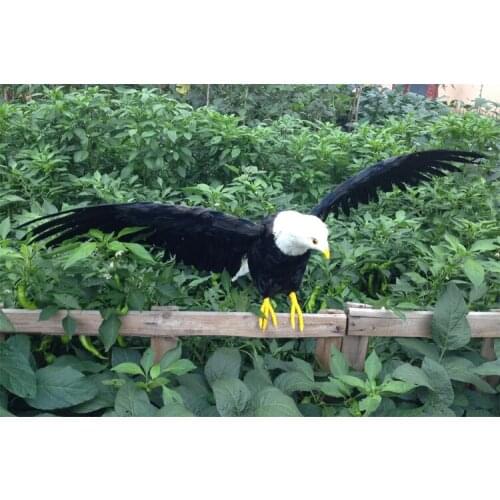 Black simulation wings eagle model foam&furs big eagle gift about 90x46cm 1664