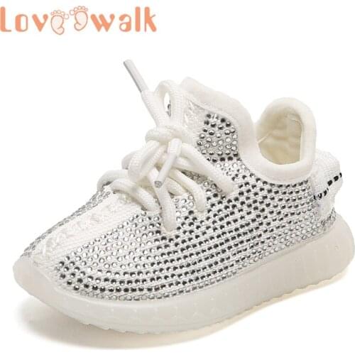 Kids Sport Shoes Baby Girls Boys Sneakers High Qaulity Toddler Sneakers Rhinestones Girls Glitter Girl Shoes Boy Running Sneaker