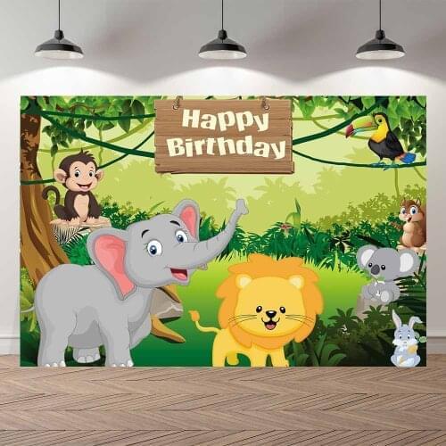 Seekpro Photography Background wonderland cartoon animals Happy birthday new born party baby shower Backdrop Photo Photocall