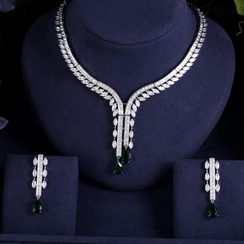 Janekelly Nigeria Bridal Zirconia For Women Party Luxury Dubai Necklace Earring Rings CZ Crystal Wedding Jewelry Sets