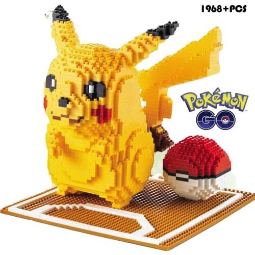 Pokemon Pikachu Small Particle Building Blocks Toy Cartoon Anime Diamond Building Blocks Compatible Assembled Monster Adult DIY