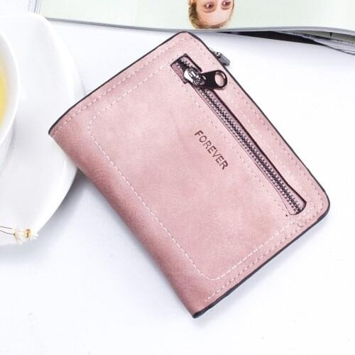 2021 New Korean Style Women Wallet Female Zipper Coin Purses Simple and Elegant Letter Short Medium Clutch Credit Card Holder