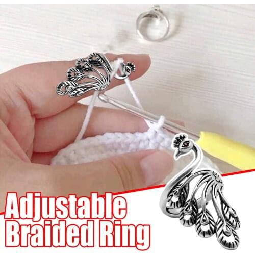Top Selling Peacock Shaped Adjustable DIY Knitting Loop Knitting Tools Crochet Loop Knitt Accessories Knitts Ring Dropshipping