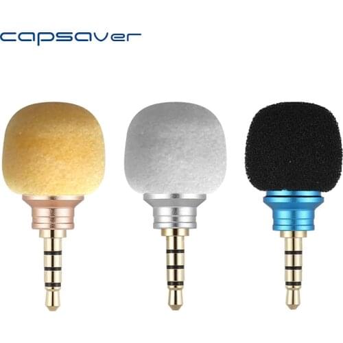 Capsaver Mini Microphone for Cellphone Smartphone Portable Wireless Mic Small Microphone for Android Phone 3.5mm Jack