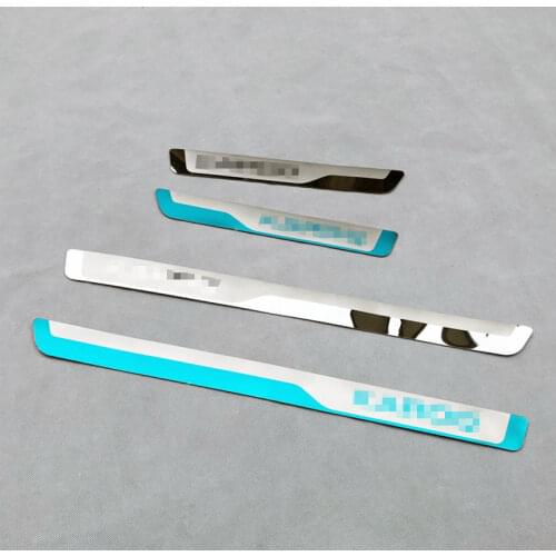 For Skoda KAROQ 2018 Stainless Steel Door Sill Strip Scuff Plate Peda Pedal Cover Car Styling Stickers Auto Accessories 4 Pcs