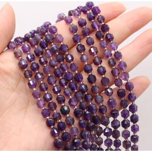 Natural Semi-precious Stone Round Cut Bead Amethyst 6mm DIY for Making Jewelry Necklace Bracelet Accessories Gift 38cm