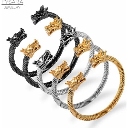 Stainless Steel Dragon Bracelet Punk Jewelry Viking Bracelet Men Wristband Cuff Bracelets & Bangles Fashion Accessories Bijoux