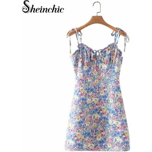 Vacation Boho Strapless Beach Dress 2021 Summer Women Sexy Elegant Mini Floral Printed Woman Dresses