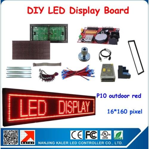 P10 DIP Red Outdoor Led Display Screen DIY Kits led modules, frame, magnets, control card, data cable, usb cable and power etc