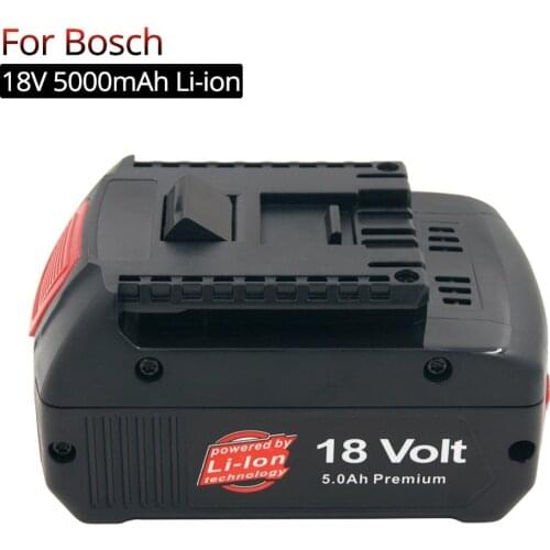 Rechargeable battery 18V 5000mAh Li-ion replacement batteries for Bosch 18V Cordless Power Tools BAT609 BAT618 BAT622 BAT609G