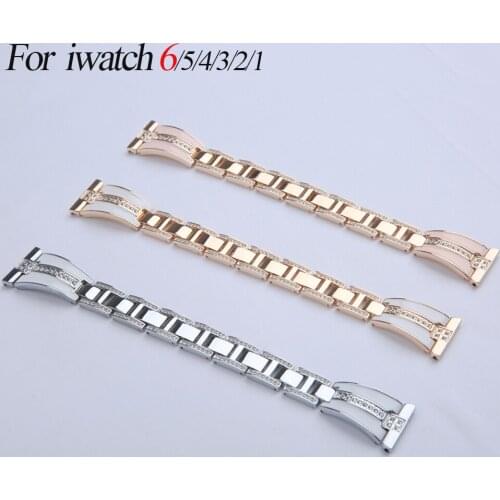 Suitable for Apple Watch 6 5 4 3 2 1 series metal strap 40mm 44mm 38mm 42mm fashion diamond wristband Iwatch SE series wristband