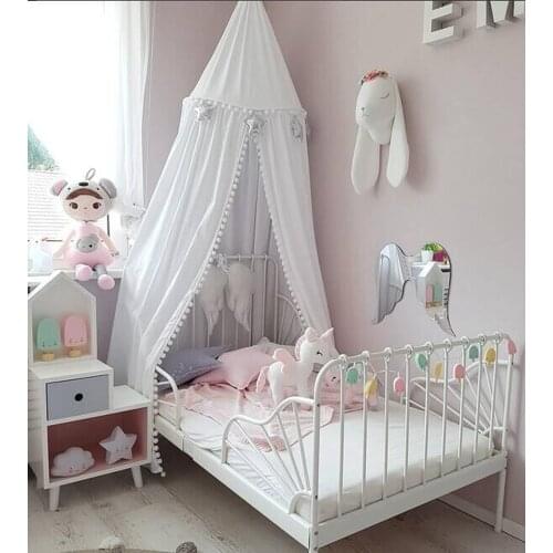 Hanging Kids Baby Bedding Dome Bed Canopy Cotton Mosquito Net Bedcover Curtain For Baby Kids Reading Playing Home Decor