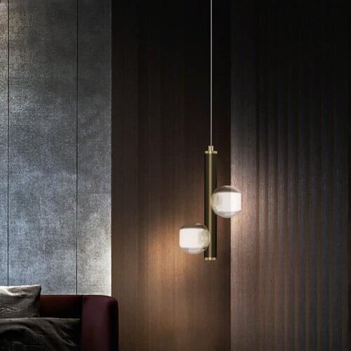 G9 Copper Luxury LED Pendant Light For Bedroom Bedside Simple Nordic Hanging Lamp Restaurant Background Creative Glass Fixtures