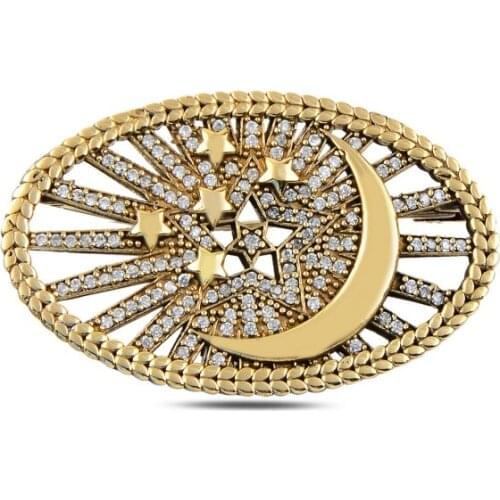 Silver 925 Sterling Zircon Cubic Zirconia Authentic Brooch