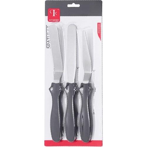 3pcs/set Stainless Steel Cream Spatula Cake Scraper Smoother Palette Knife Cake Decorating