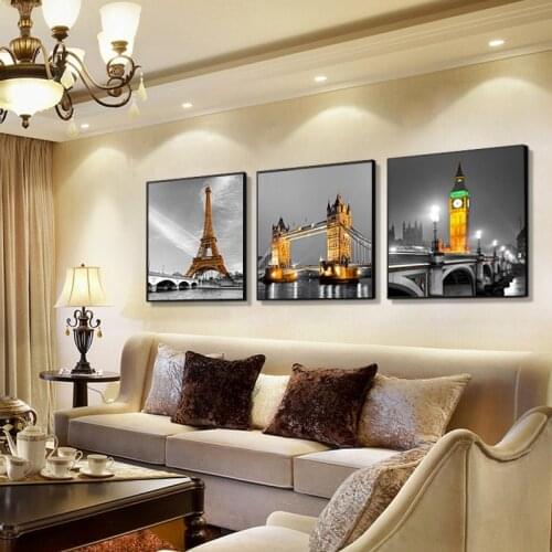 Triptych Urban River Diy Diamond Embroidery 5D Diamond Painting Cross Stitch Rhinestone 3D Diamond Mosaic Full Square Decoration