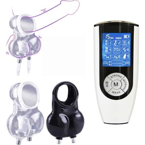 USB Rechargeable High Performance Host Electro Shock Male Chastity Device Chastity Cage Cock Rings Scrotum Bound Ring Sex Toys