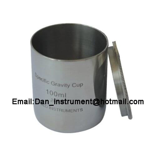 High quality 100ml Stainless steel Density Specific Gravity Cups with DIN 53217,ISO 2811 and BS 3900 A19. Standard