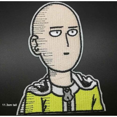 Japanese Anime One Hat Bald Boy Skull Piece Full Embroidered Iron On Embroidered Clothes Patches For Clothing Garment Wholesale