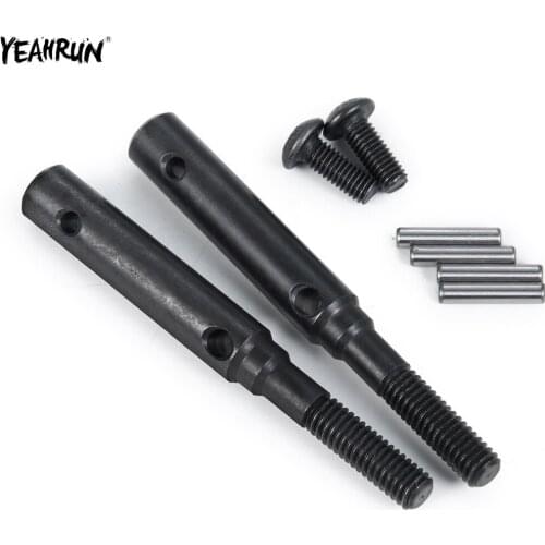YEAHRUN 1 Pair Hard Steel Front Rear Portal Stub Axle Drive Gear Shaft For 1/10 Traxxas TRX-4 TRX4 RC Crawler Car Upgrade Parts