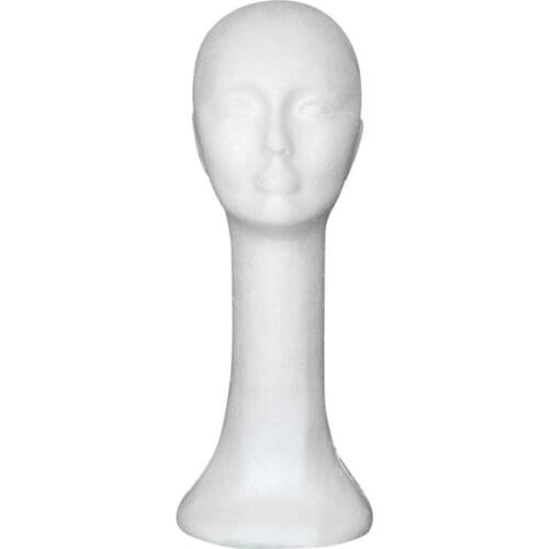 Durable Foam Female Human Head Long Neck Mannequin Wig Hat Glasses Long Hair Display Stand Model DIY Apparel Sewing Accessories