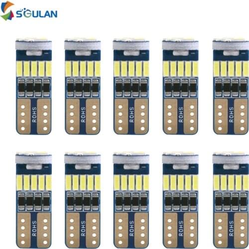 10pcs Canbus Error Free T10 W5W 194 4014 15 SMD Car Led Diode Bulb 12V Auto License Plate Lamp Vehicle Trunk Light White 6000K