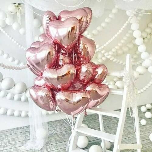 10pcs Rose Gold Red Foil Heart Balloons Inflatable Foil Balloon Wedding Decor Helium Balloon Boy Girl Birthday Party Supplies