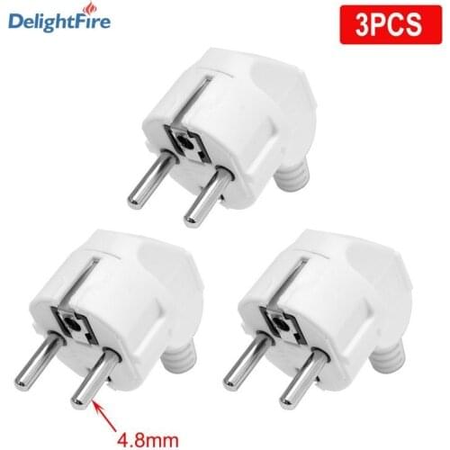3/5pcs EU Replaceable Adapter EU 4.8mm Rewireable Plug Schuko EU Germany Power Adapter 16A Outlets Extension Cord Connector