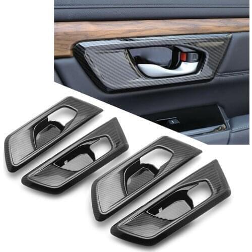 4Pcs For HONDA CRV 2017-2021 Interior Door Handle Cover Trim CR-V 2017 2018 2019 2020 2021 Carbon Fiber ABS Car Accessories