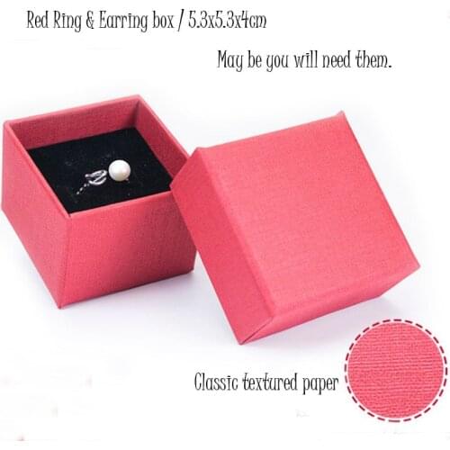 5.3x5.3x4cm Red Box For Jewelry 1200g Hard Paper Square jewelry organizer box Engagement Ring For Earrings Party Christmas gift