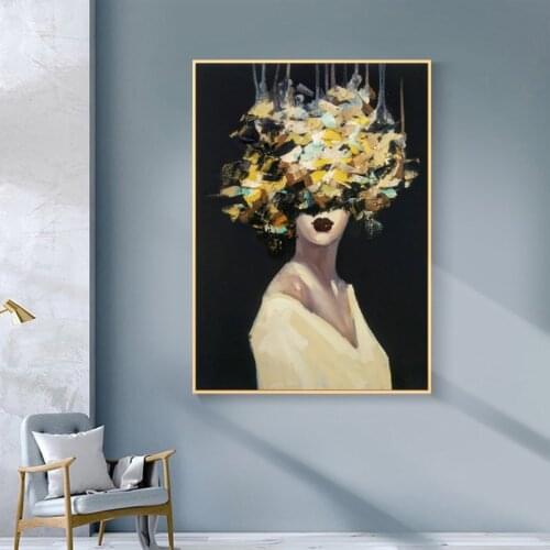 Abstract Graffiti Sexy Nude Women Portrait Posters and Prints Oil Painting Printed on Canvas Wall Pictures for Living Room Decor