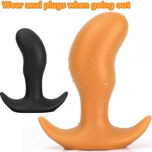 New Liquid Silicone Anal Plug Super Soft Big Anus Dilator Invisible Wearing Anal Plug Powerful Sucker Sexy Stopper Gay Sex Toys