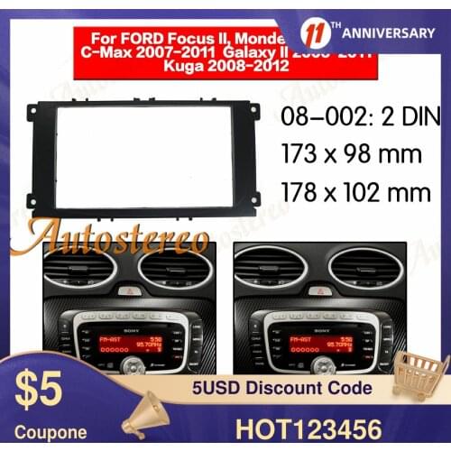 ZWNAV Car Audio Fitting Surround Frame For Ford Focus For MondeoS-Max C-Max Galaxy || Kuga Panel Dash Kit Installation Frame