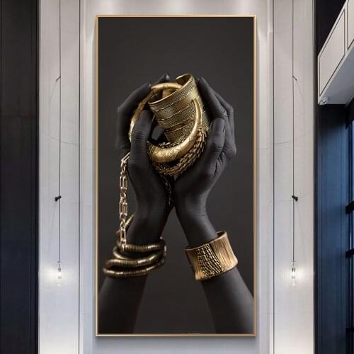 Large DIY Diamond Painting African Woman Holding Golden Jewelry diamond Embroidery 5d mosaic Diamond hand needlework Decor