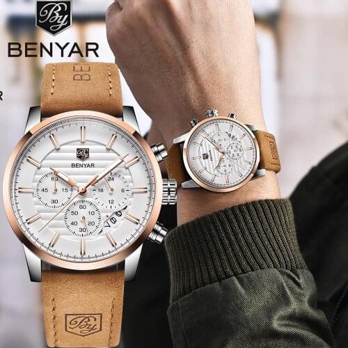 BENYAR Men Watches Luxury Famous Top Brand Mens Fashion Casual Dress Watch Military Quartz Wristwatches Relogio Masculino