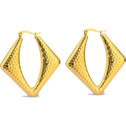 FairLadyHood Trendy Gold Square Stainless Steel Earrings For Women Unique Statement Geometric Earrings Party Jewelry Accessories