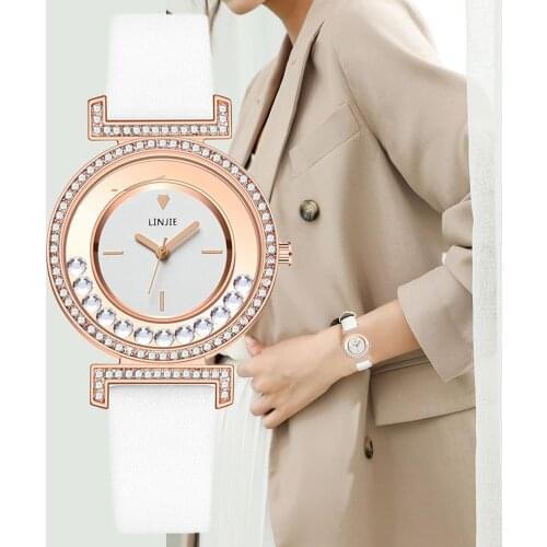Exquisite Minimalist Women Watches 2020 New Simple Diamond Dial Design Ladies Leather Wrist Watch Casual Gifts Clock for Woman